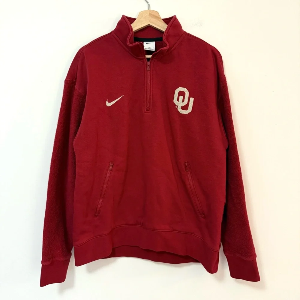 Nike Oklahoma Sooners Athletic Department Quarter Zip Chainstitch Sweatshirt